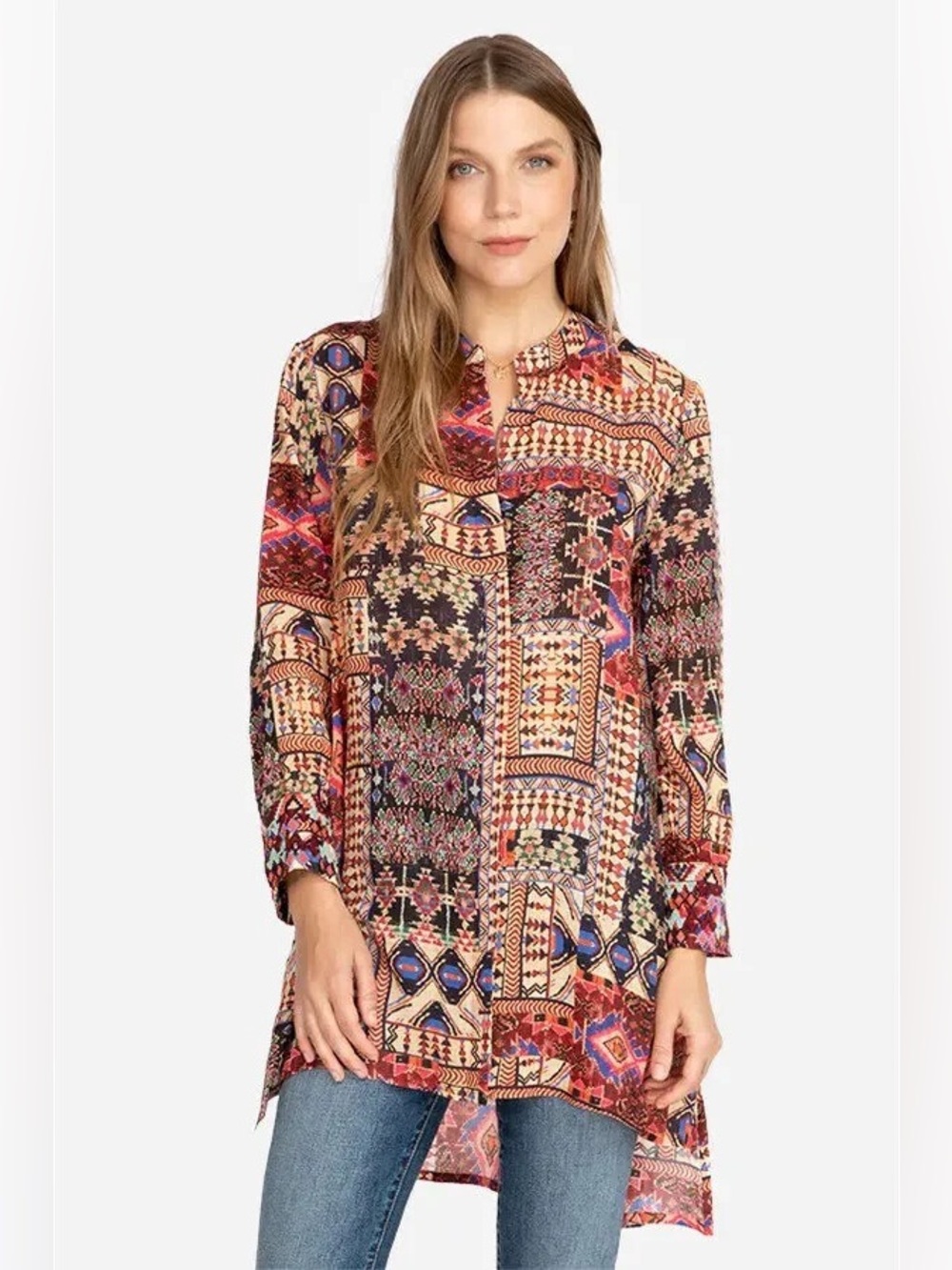 Johnny Was Workshop | Boho style | XS Voyager Patchwork Women’s Aztec Print